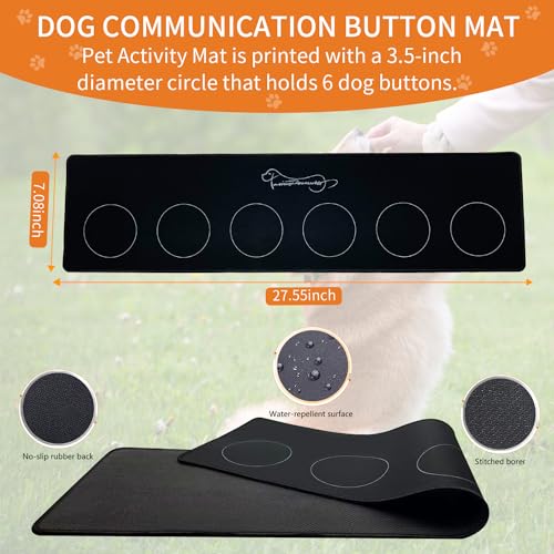RIBOSY Set of 6 Recordable Buttons with Rubber Mat and 50 Training Stickers, Dog Buttons for Communication - Record& Playback Your Own Voice to Train Your Pet Voice What They Want（Battery Included） - Image 4