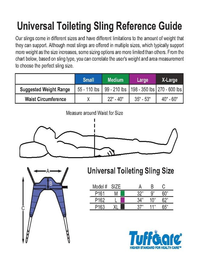 Tuffcare Universal Toileting Sling with Waist Belt (Medium) fits Tuffcare, Hoyer, Invacare, McKesson, Drive, Lumex, Medline, Joerns and Other Patient Lifts Solid Fabric Polyester Patient Lift Sling - Image 5