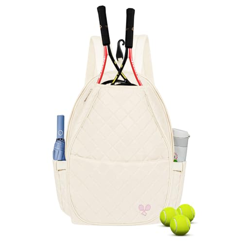 YEEGO DIRECT Tennis Bags for Women, Tennis Backpack Pickleball Racket Bags,Waterproof Sling Bag,Suitable for Pickleball Tennis Badminton, Gifts for Women Men with Key Chain (Beige) - Image 1