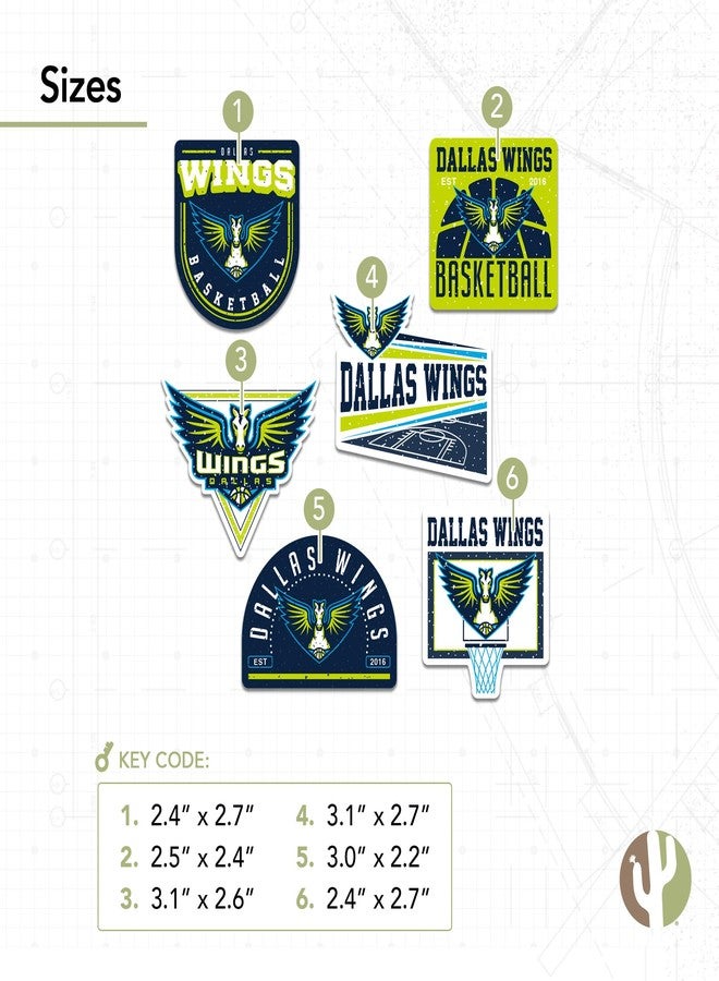 ديزرت كاكتوس ملصق فينيل مرخص رسميًا من Desert Cactus Dallas Wings WNBA Women's National Basketball Association (النوع 2-3) - Image 3