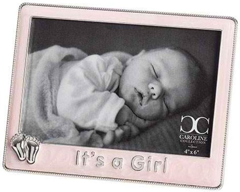 Roman Giftware Inc Caroline Collection New Baby 5 H Pink ITS A Girl Frame 6X4Religious Inspirational Durable 1x6x5