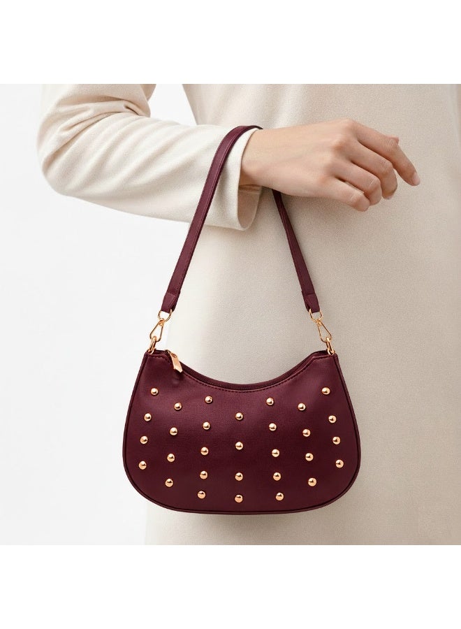 Small women's shoulder bag in burgundy - Image 1