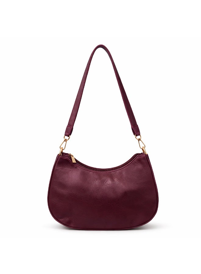 Small women's shoulder bag in burgundy - Image 3