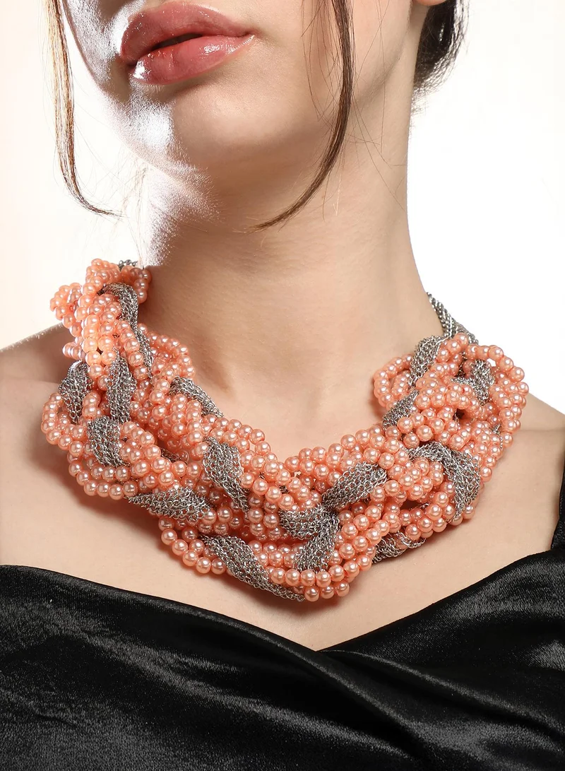 SOHI Braided Bead Chain Necklace