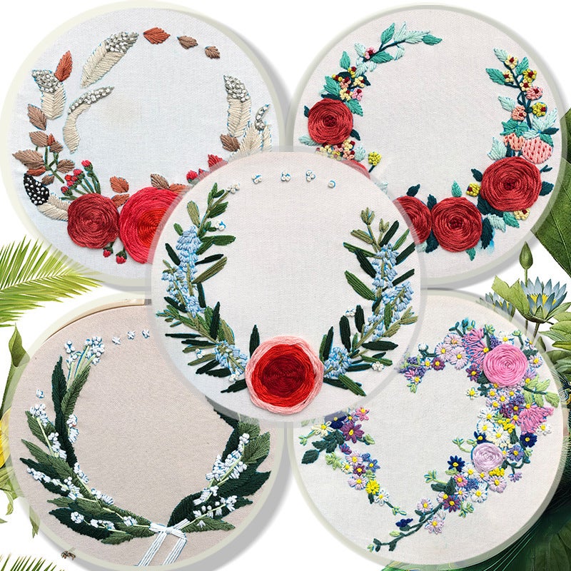 Original 3D Embroidery Beginner Handmade Creative Embroidery Diy Holding Flower Cross Stitch European Material Package Tutorial - Image 2