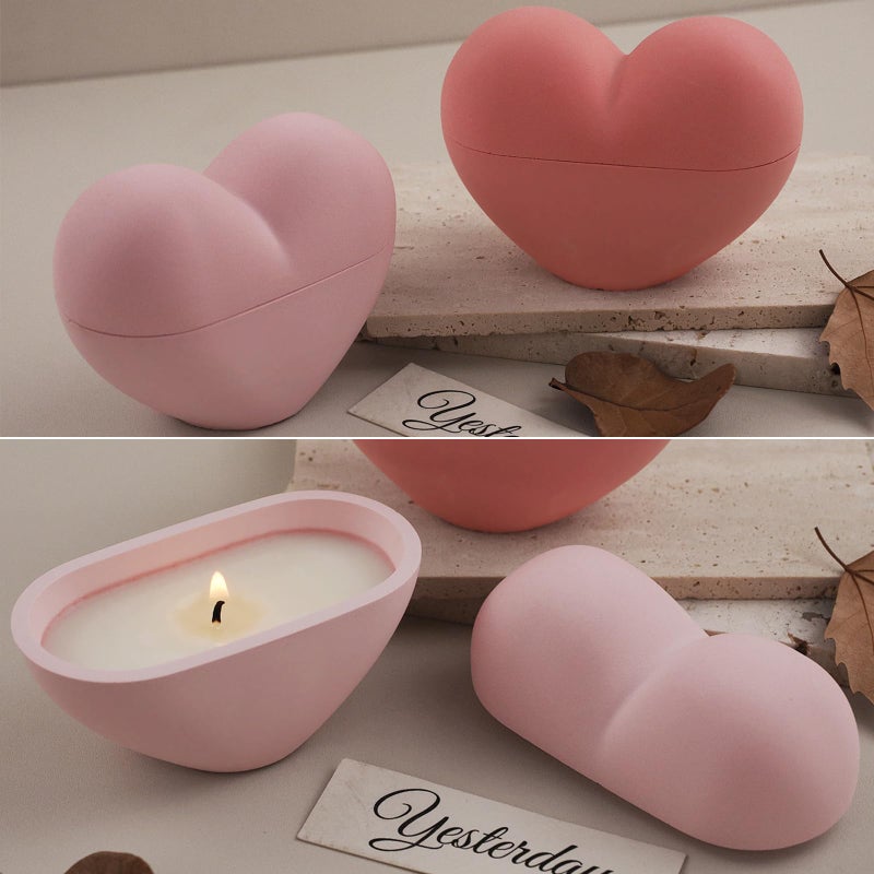 Wehous 3D Heart Shape Box Resin Mold, Valentine's Day Container Storage Silicone Molds for Epoxy Resin, Unique Love Candle Holder Jewelry Trinket Box Jar Molds for DIY Art Craft Valentine Home Decor - Image 5