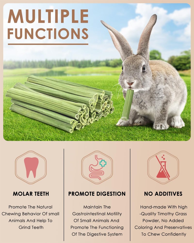 Bissap 35PCS Rabbit Chew Sticks, Natural Papaya Stems Bunny Chews Treats for Rabbit Hamster Chinchilla Guinea Pig Small Animals Organic Molar Chewing Snack - Image 3