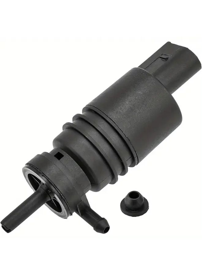 Universal Black Windshield Washer Pump With Grommet Replacement For Most Vehicles - Image 1