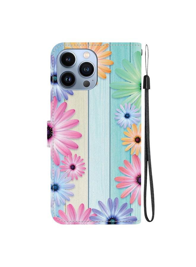 اس-توب جراب هاتف جلدي برسومات ملونة وملمس كريستالي لهاتف iPhone 14 Pro - Image 3