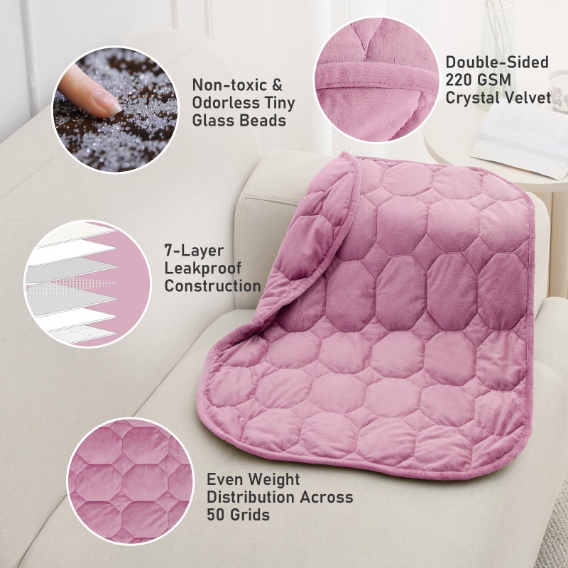 Wemore Weighted Lap Blanket 7lbs for Adults, Small Weighted Blanket for Travel, Calming, Relaxing, Napping and Sleeping, All-Season Weighted Lap Pad, Machine Washable, Purple 24x29 inches - Image 4