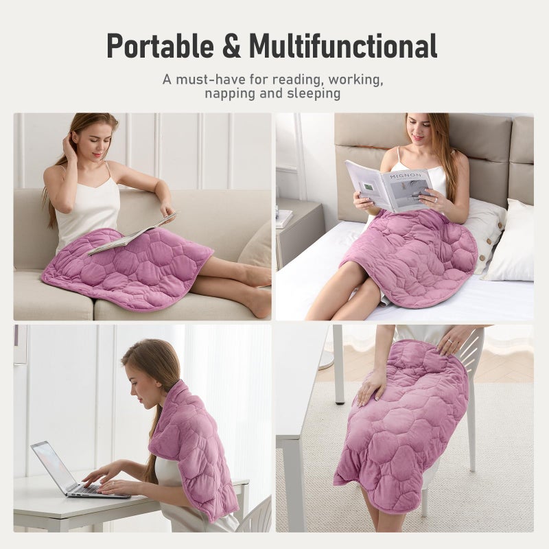 Wemore Weighted Lap Blanket 7lbs for Adults, Small Weighted Blanket for Travel, Calming, Relaxing, Napping and Sleeping, All-Season Weighted Lap Pad, Machine Washable, Purple 24x29 inches - Image 5
