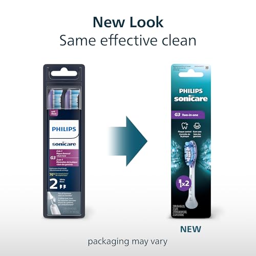 Philips Sonicare G3 TwoinOne Genuine Replacement Electric Toothbrush Heads White 2 Pack HX905277 - Image 3