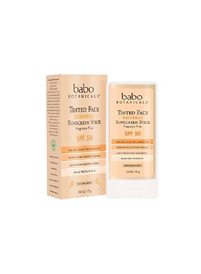Babo Botanicals قلم معدني ملون مرطب للوجه بعامل حماية من الشمس 50 مع أكثر من 70 مكونًا عضويًا بدون رائحة 0.6 أونصة - Image 3
