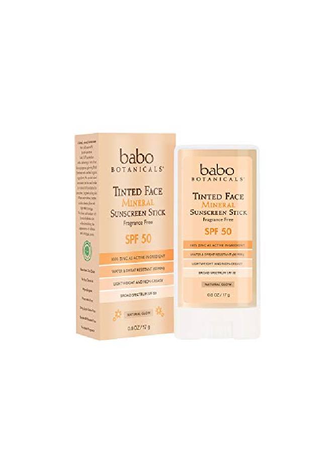 Babo Botanicals قلم معدني ملون مرطب للوجه بعامل حماية من الشمس 50 مع أكثر من 70 مكونًا عضويًا بدون رائحة 0.6 أونصة - Image 1