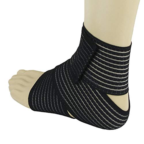 BXT Elastic Breathable Wrap Ankle Support Brace Compression Knee Elbow Wrist Ankle Hand Support Wrap Sports Bandage Strap with Hook & Loop Fastener Straps(A PIECE) - Image 4