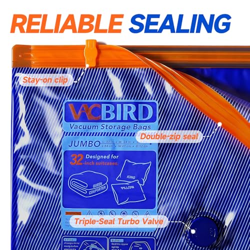 Vacbird Vacuum Storage Bags with Rechargeable Cordless Pump,15 Pack 3 Size Compression Packing Cubes Seal Bags, Space Saver for Clothes and Clothing Blankets Organization Space Saving - Image 3