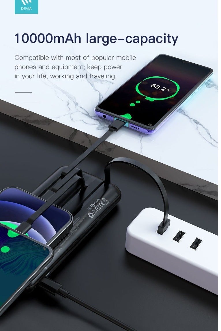 Devia Kintone series Power Bank with 4 cables 10000mAh - Image 3