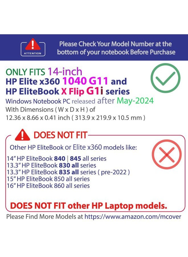 mCover Case Only Compatible for 2024~2025 14" HP Elite x360 1040 G11 2-in-1 Series Windows Laptop (NOT Fitting Any Other HP Models) - Pink - Image 2