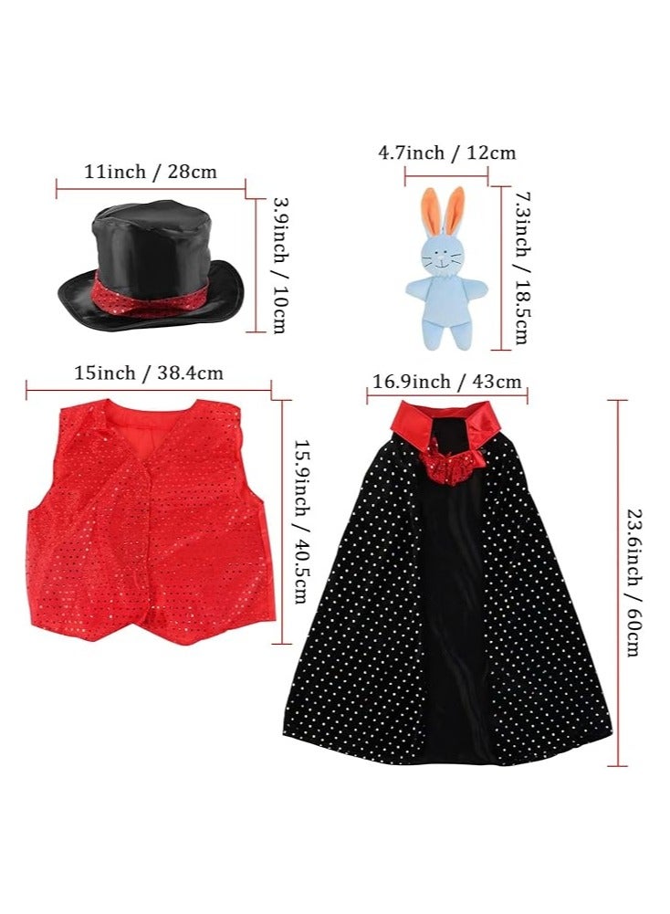 عام **مجموعة زي الساحر للتمثيل (6 قطع)، تتضمن قبعة سحر، عباءة وعصا، زي ساحر للأطفال، زي كرنفال للتمثيل، هدية مميزة لحفلات أعياد الميلاد للفتيان والفتيات.** - Image 5