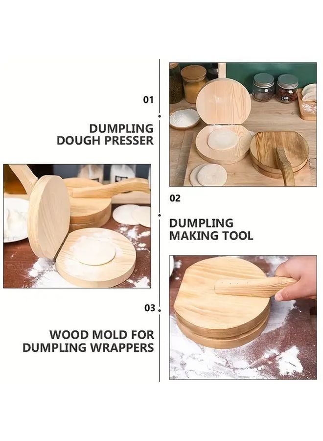 مكبس عجين يدوي من الخشب المستدير، أسطوانة محمولة لصنع التورتيلا والمعجنات للزلابية والإمبانادا - Image 3