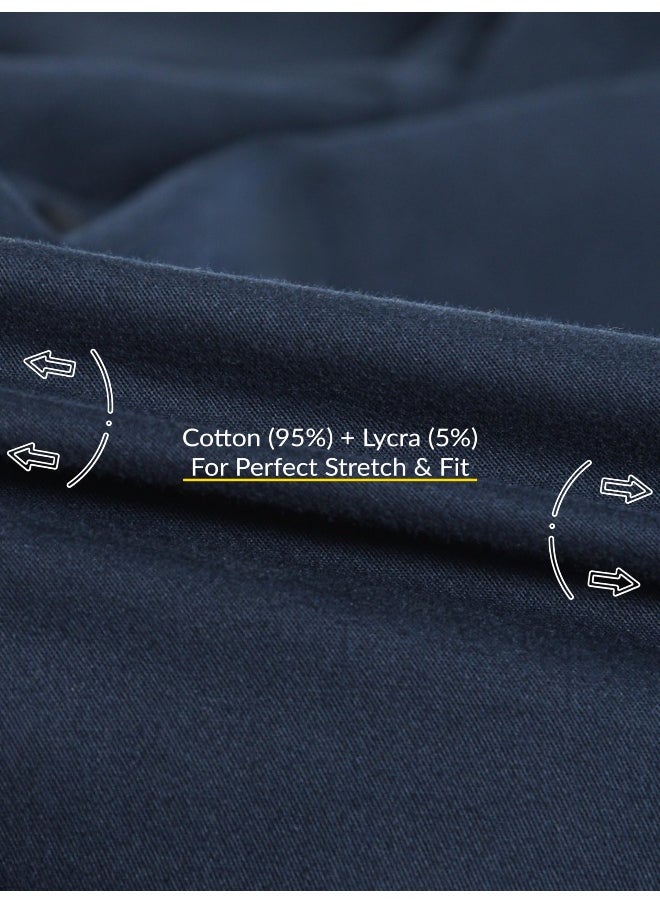 Beyoung Midnight Blue Cotton Lycra Urban Shirt for Men  - Image 5