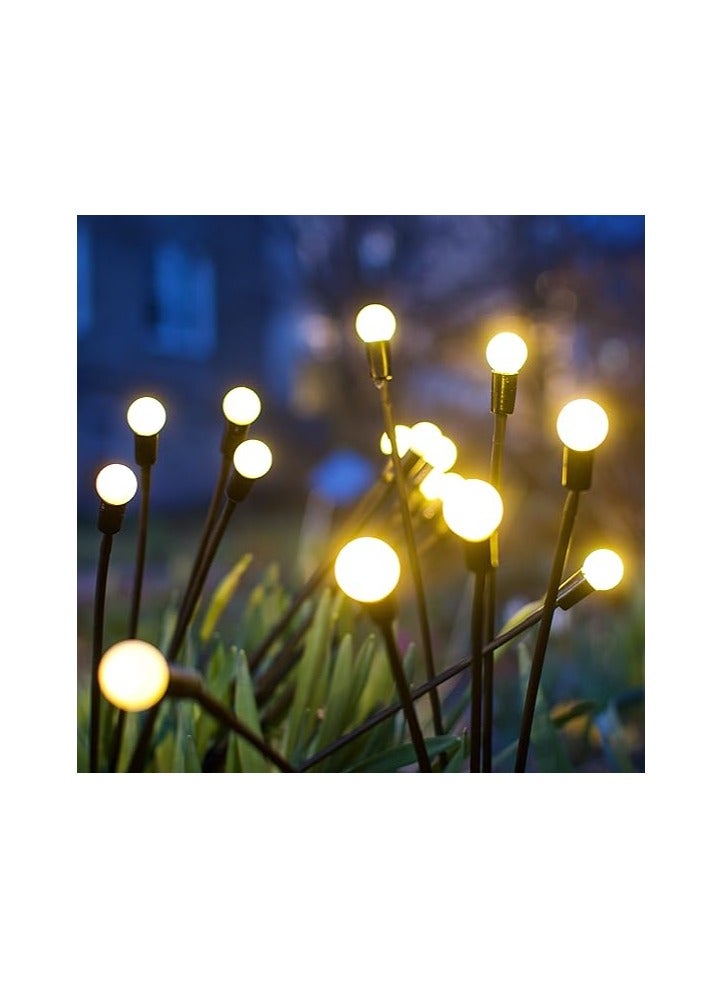 Sun Power Solar Garden Lights for Outdoor Decoration 4 Pack 8 LED Solar Lights Upgraded, Flexible Waterproof Solar Powered Landscape Lights, Warm White - Image 1