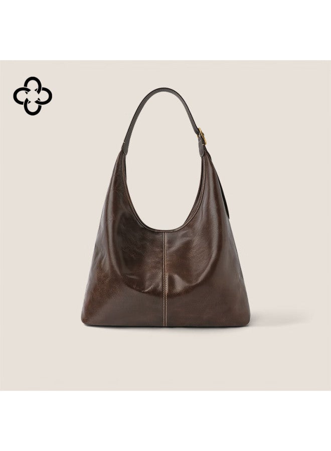 Cassile Celebrity-inspired Tote Bag For Women, Vegetable-tanned Cowhide Leather, Large Capacity, Light Luxury Hobo Bag, New Year Gift - Image 5
