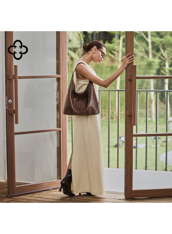 Cassile Celebrity-inspired Tote Bag For Women, Vegetable-tanned Cowhide Leather, Large Capacity, Light Luxury Hobo Bag, New Year Gift - Image 2