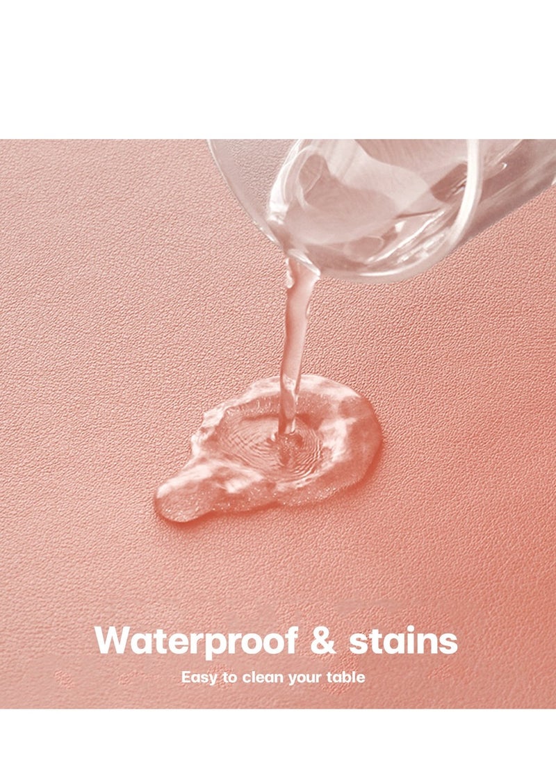 Waterproof Mouse Pad, Leather Desktop Case With Rubber Non-Slip Base, Easy to Clean, Grey - Image 4