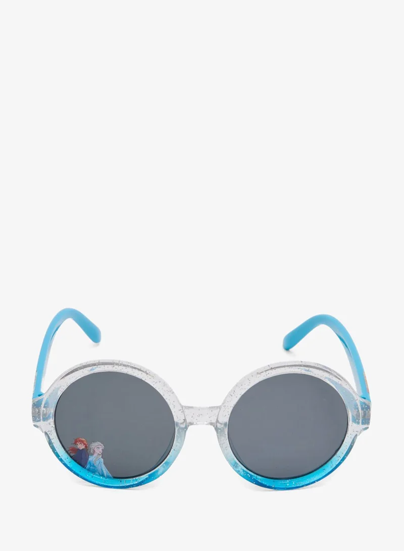 Redtag Girl White And Blue Princess Print Round Sunglasses