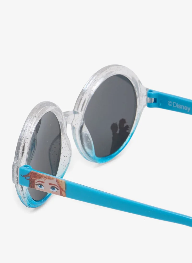 Redtag Girl White And Blue Princess Print Round Sunglasses