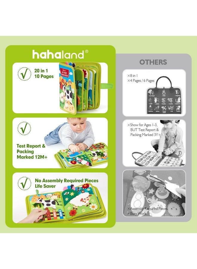 هاهالاند كتاب مشغول للأطفال الصغار من عمر 1 إلى 3 سنوات - لوحة مشغولة من ألعاب مونتيسوري للأطفال من عمر 1 إلى 2 إلى 3 سنوات - هدية عيد ميلاد - كتاب أنشطة هادئ 20 في 1 - هدايا عيد الميلاد للأطفال الصغار - Image 2