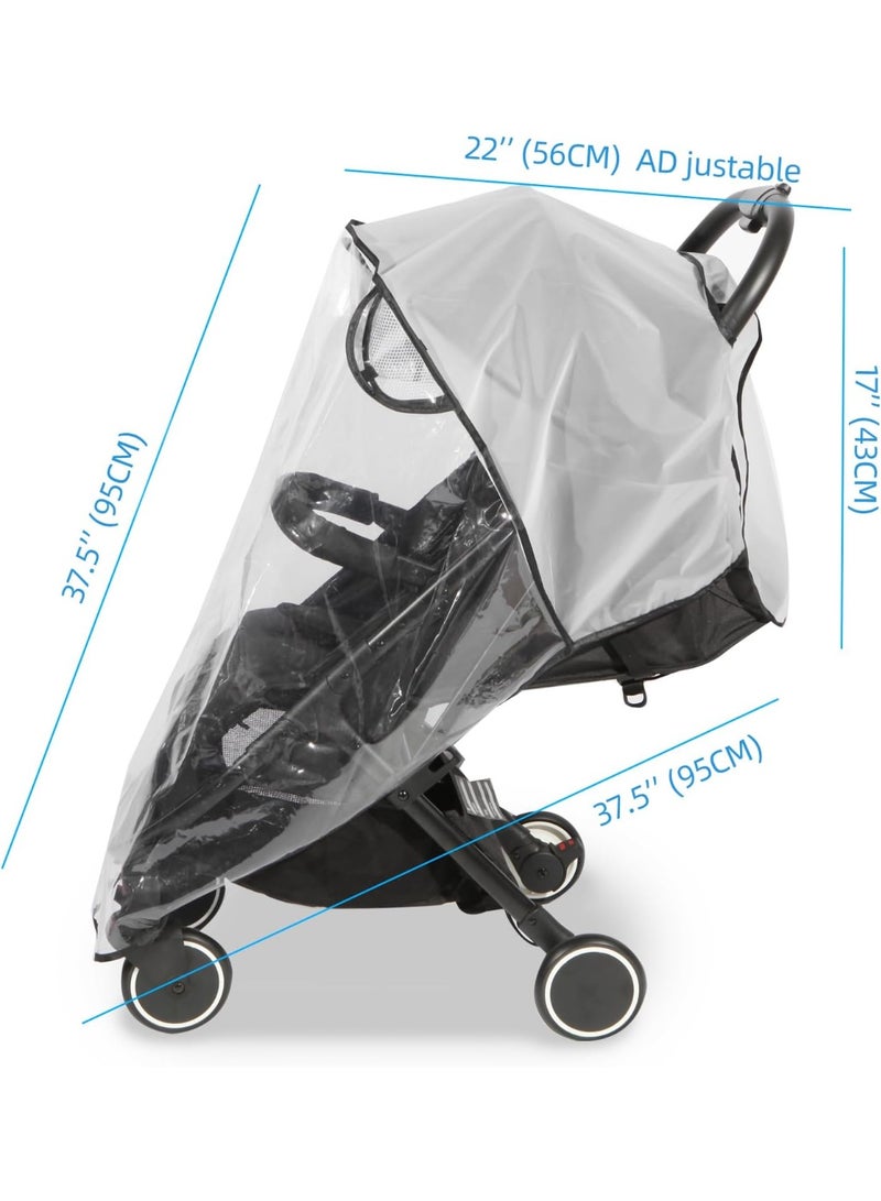 Clear Stroller Rain Cover, Universal Travel Weather Shield Breathable Baby Stroller Rain Cover for Windproof, Waterproof, Protect from Sun Dust Snow - Image 5