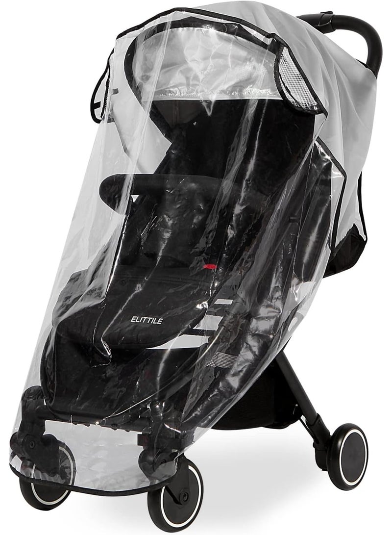 Clear Stroller Rain Cover, Universal Travel Weather Shield Breathable Baby Stroller Rain Cover for Windproof, Waterproof, Protect from Sun Dust Snow - Image 1