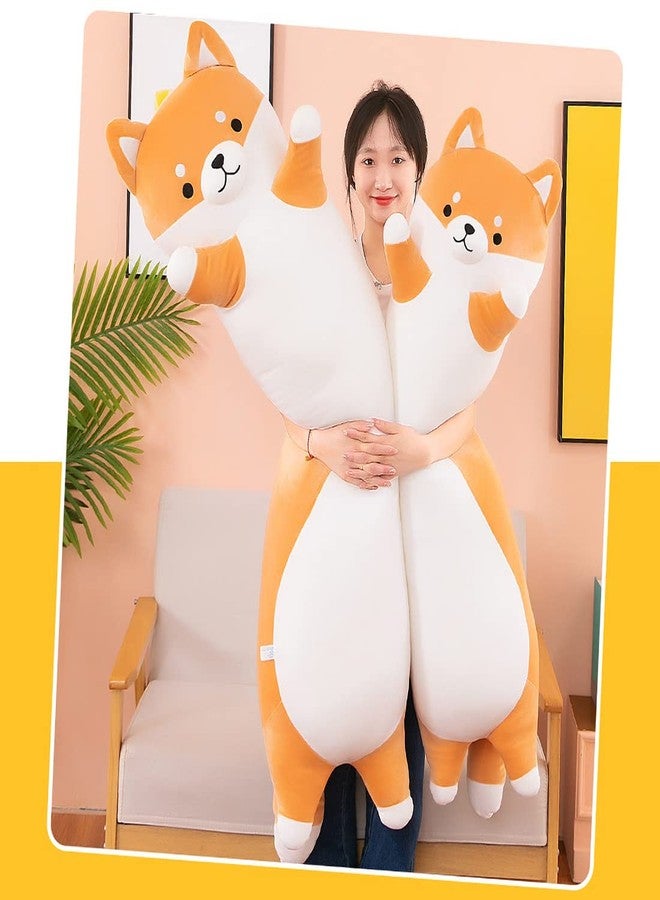 SNOWOLF Lovely Shiba Inu Plush Pillow 51" Cute Cartoon Soft Dog Stuffed Animal Kawaii Corgi Doll Long Throw Sleeping Soft Plushies Toy Gift for Kids Girl, 130cm - Image 4