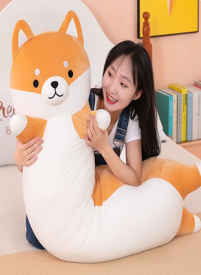 SNOWOLF Lovely Shiba Inu Plush Pillow 51" Cute Cartoon Soft Dog Stuffed Animal Kawaii Corgi Doll Long Throw Sleeping Soft Plushies Toy Gift for Kids Girl, 130cm - Image 2