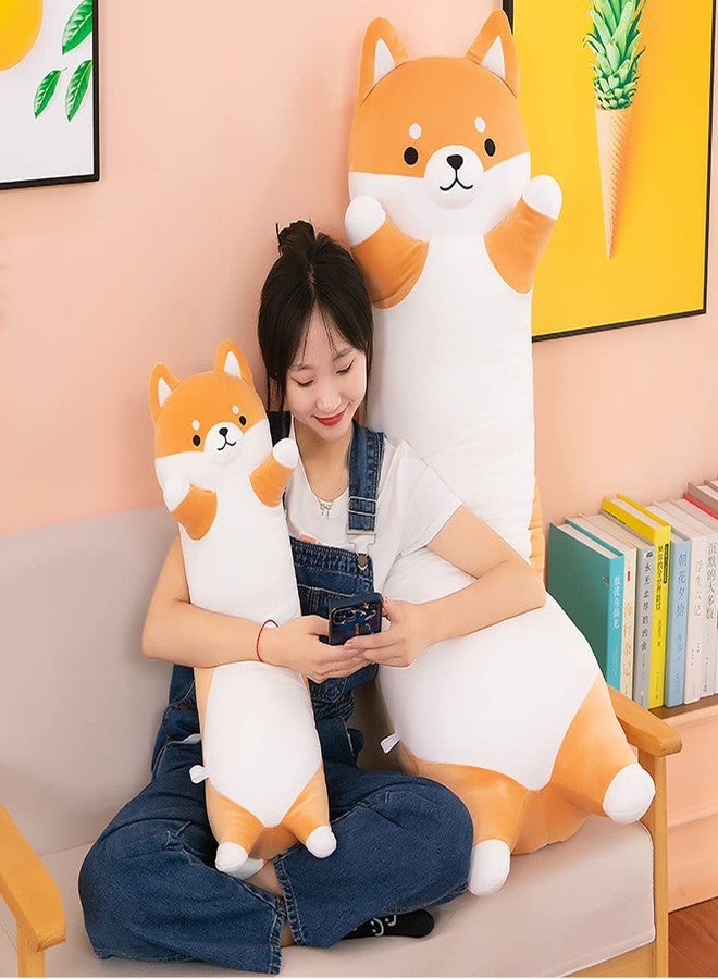 SNOWOLF Lovely Shiba Inu Plush Pillow 51" Cute Cartoon Soft Dog Stuffed Animal Kawaii Corgi Doll Long Throw Sleeping Soft Plushies Toy Gift for Kids Girl, 130cm - Image 3