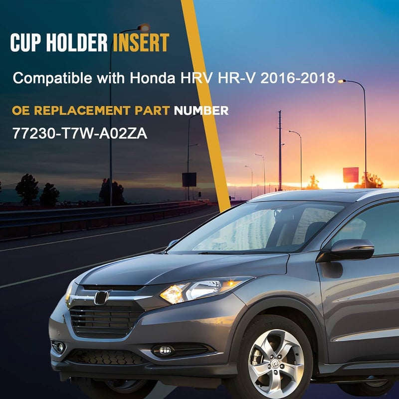Cup Holder Insert Compatible with Honda HRV HR-V 2016-2018 Replacement# 77230-T7W-A02ZA - Image 2