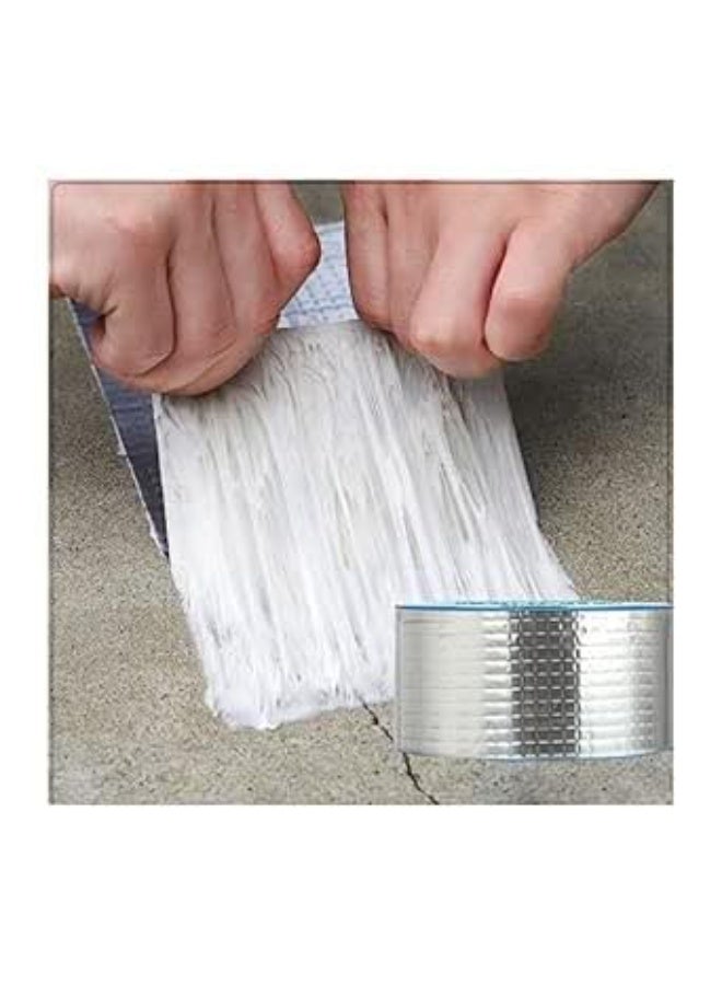 5M Waterproof Repair Tape, Pipe Repair Insulation Tape Strong PVC Self-Adhesive All Weather Tape Silver Stretch Waterproof Tape for Sealing Roofing Pipes, Holes, Cracks, - Image 1
