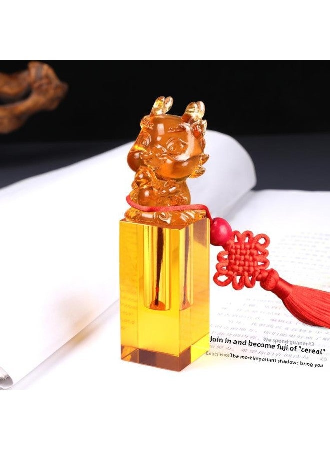 Fetal Hair Souvenir Fetal Hair Seal Umbilical Belt Seal Diy Making Crystal Glaze Zodiac Dragon Baby Navel Hundred Days Ceremony-Color:Glazed Zodiac Chicken (all Engravings Are Free)  - Image 3