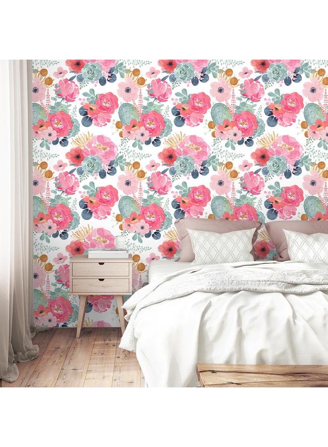Bluejw Rose Blooming Background Self-adhesive Touch Wallpaper Living Room Bedroom Wall Stickers Furniture Renovation Stickers RW224-225 - Image 5