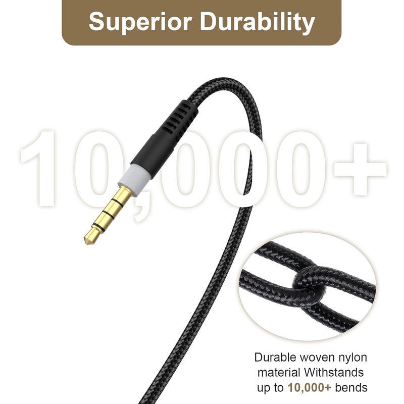 مقبس صوتي 3.5 مم كابل ستيريو كلاود ألفا سلك مساعد كابل سماعة ألعاب متوافق مع سماعات HyperX Kingston Cloud Alpha و Cloud Mix للألعاب، 5 قدم (بدون ميكروفون) - Image 4