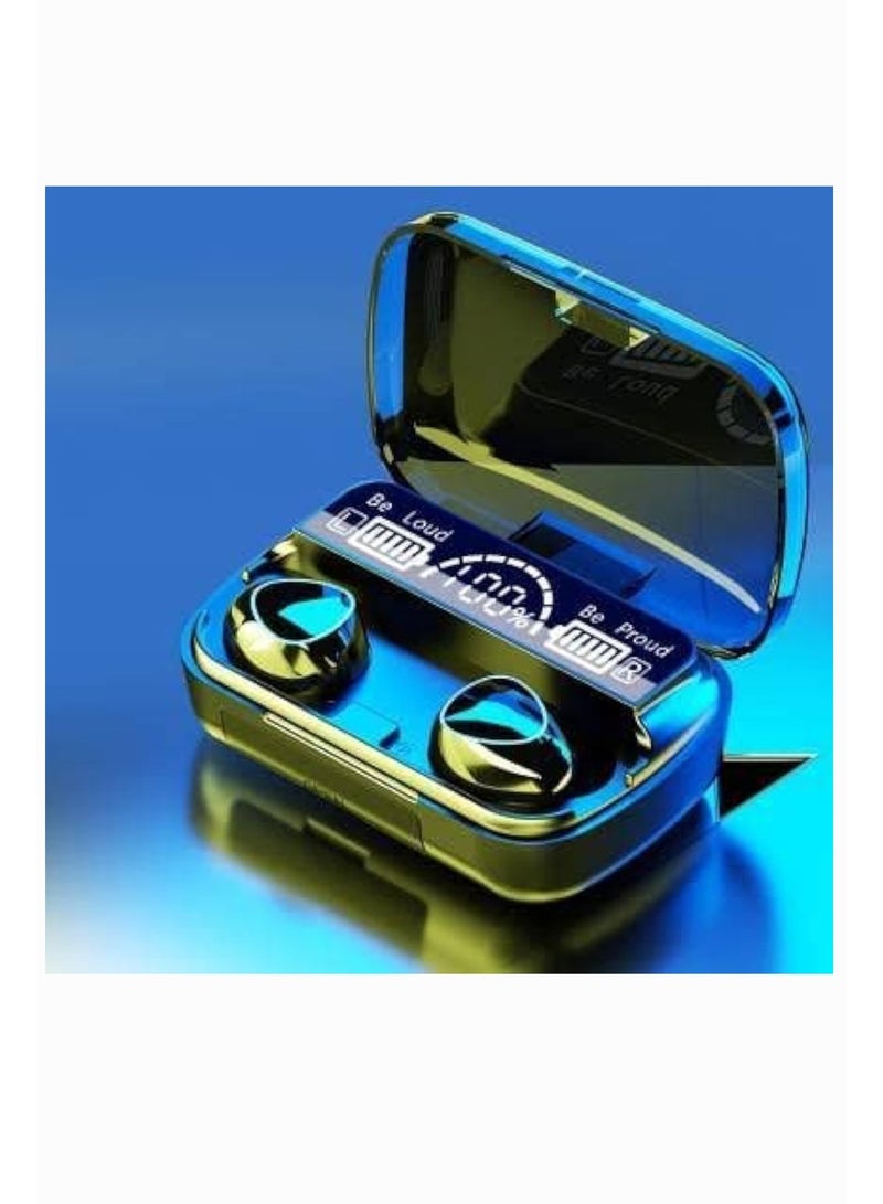 نيويست سماعات أذن لاسلكية FN-0سماعات رأس ستيريو M10 TWS بلوتوث 5.3 مع علبة شحن وشاشة LED وميكروفون مدمج مقاوم للماء للرياضة باللون الأسود في الأذن3 TWS مع أطراف أذن بديلة وحقيبة واقية الإصدار القياسي - Image 1