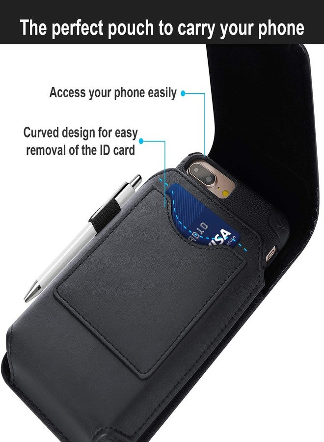 BECPLT Phone Holster for Apple iPhone 16 15 Pro 15 14 Pro 14 13 12 12 Leather Belt Case,Swivel Clip Pouch Holster Belt Clip Case for iPhone 11 Pro Xs X 11 XR Google Pixel 5 4a 5G 4 LG -Black - Image 4