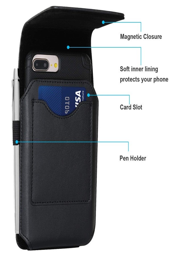 BECPLT Phone Holster for Apple iPhone 16 15 Pro 15 14 Pro 14 13 12 12 Leather Belt Case,Swivel Clip Pouch Holster Belt Clip Case for iPhone 11 Pro Xs X 11 XR Google Pixel 5 4a 5G 4 LG -Black - Image 3