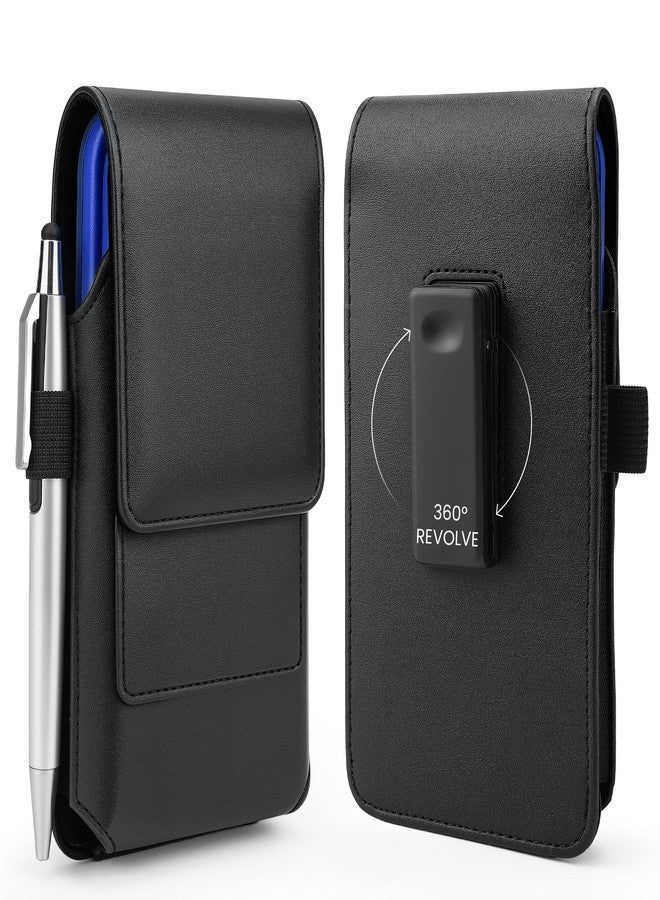 BECPLT Phone Holster for Apple iPhone 16 15 Pro 15 14 Pro 14 13 12 12 Leather Belt Case,Swivel Clip Pouch Holster Belt Clip Case for iPhone 11 Pro Xs X 11 XR Google Pixel 5 4a 5G 4 LG -Black - Image 1