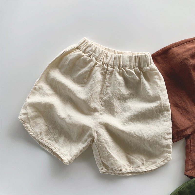 Cotton And Linen Shorts 26 Style Thin Five-Point Pants For Boys And Girls, Children'S Korean Style Casual Outerwear Trendy Pants - Image 1