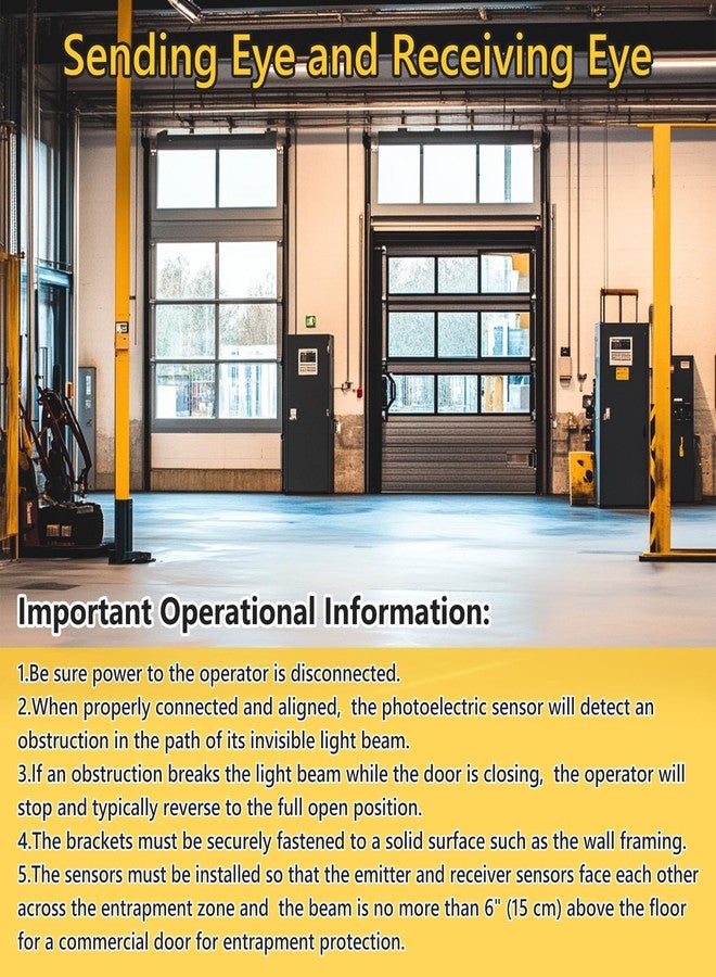 Aooashet for liftmaster CPS-U Commercial Photo Eyes, CPS-U Safety Sensors Compatible with LiftMaster Commercial Door Operators Models FDC, FDCL, FDO, LGE, Medium Duty Logic, Logic 3, Logic 4, Logic 5.0 - Image 4