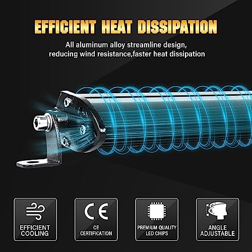 Willpower 25 inch 120W Single Row LED Light Bar Low Profile Ultra Thin Slim Mini Spot Flood Combo Beam Led Off Road Lights Driving Lights Led Fog Lights Boat Lighting Led Work Light - Image 5