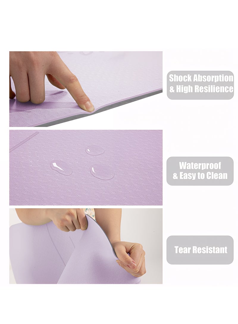 Taimi 6mm Yoga Mat High-resistance for Shock-absorbing, and Knee-supporting Made of High-quality Materials - Lightweight Yoga Mat With a Modern, Stylish Design and a Bag for Easy Portability - Non-slip, Lightweight Training Mat for Yoga, Pilates, Fitness, and Home Exercises - 183x61cm - Image 2